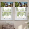 thumbnail image 2 of LALILO Kitchen Curtain Valance Watercolor Bohemian Cow Skull Rod Pocket Window Curtain 52"x 18" Set of 2, 2 of 7