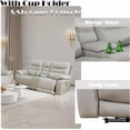 thumbnail image 3 of Genuine Leather Recliner Sofa Set, Power Reclining Sofa Set with USB Charging, Leather Living Room Furniture Set with Cup Holder&Storage (Sofa+LOVESEAT), 3 of 5