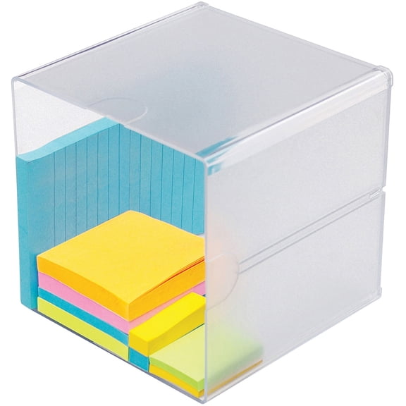 deflecto Desk Cube, Clear Plastic, 6 x 6 x 6