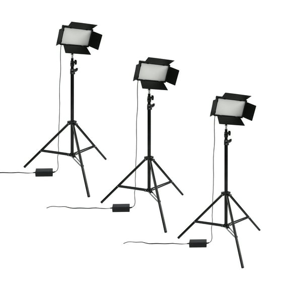 Acurit Colorview Lux Artist Studio Light - Adjustable Photography Lighting Kit 3 Color Temps, 4 Metal Barn Doors, 4160 Lumens LED - Remote Control, AC Power Supply, 6’ 6" Light Stand Included