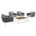 thumbnail image 2 of Modway Stance 5 Piece Outdoor Patio Aluminum Sectional Sofa Set, 2 of 8