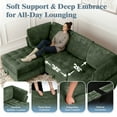 thumbnail image 3 of Advwin 4-Seater Oversized Modular Sectional Sofa with Storage Under Each Seat, Modern Chenille Sectional Couch Sleeper with Extra Wide & Deep Seats for Living Room, Green, 3 of 10