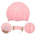 thumbnail image 3 of Unique Bargains 1 Pc Silicone Waterproof Vines Print Swim Cap Pink, 3 of 5