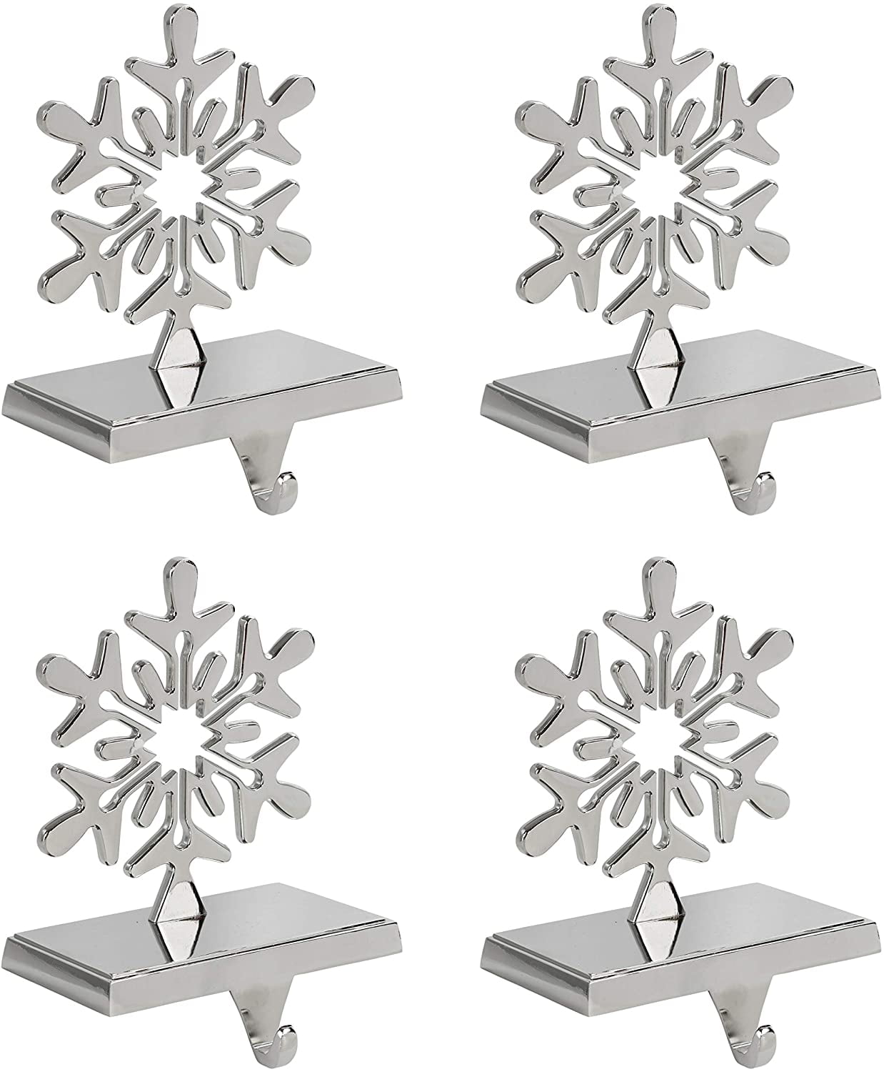 Snowflake Stocking Holder, Chrome, 4pack 1B1