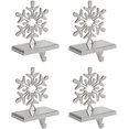 thumbnail image 1 of Snowflake Stocking Holder, Mantel Fireplace -Chrome, 1 of 3
