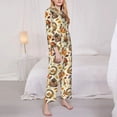 thumbnail image 3 of Lsque Autumn Vintage Pattern Long Sleeve Pajama Set for Women - Soft 2-Piece Sleepwear and Loungewear Set with Pockets, Comfy Nightwear-Small, 3 of 7