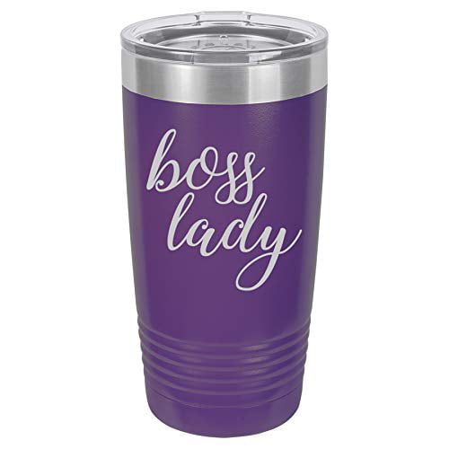 purple travel mug with handle