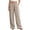 Khaki, variant on LIaqionyy Wide Leg Pants for Women's Cotton Linen Elastic Waist Pant with Pockets Casual Loose Vacation Trousers