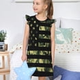 thumbnail image 4 of Fotbe American Flag Camo Vestido de Dormir para Niñas de 3 a 10 Años, Mangas Cortas, Estilo Princesa, Pijama Camisón con Mangas Voladas-Large, 4 of 6