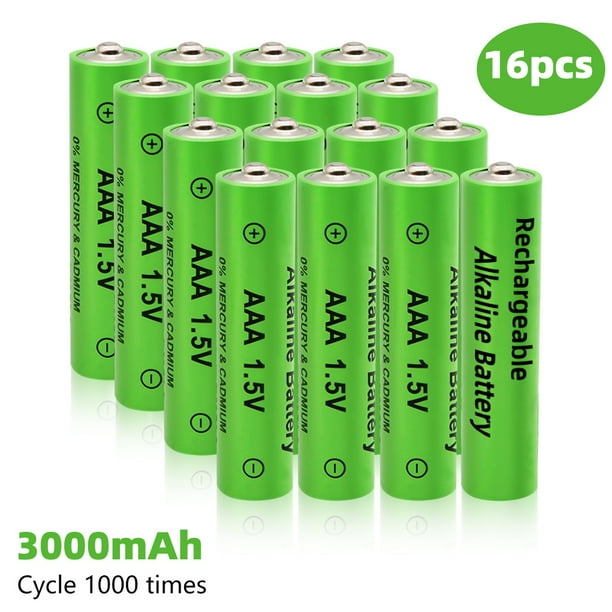 DFITO 16Pack Rechargeable AAA Batteries Pre Charged, Alkaline 1.5V 600mAh Triple A Solar