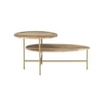 thumbnail image 6 of Powell Dyllan Mid-Century Modern 2-Tier Coffee Table, Gold Base with Natural Top, 6 of 11