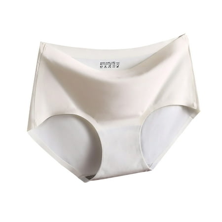 

Women Underpant Seamless Underwear Mid-waist Nylon Seamless Underpant Underwear White XL