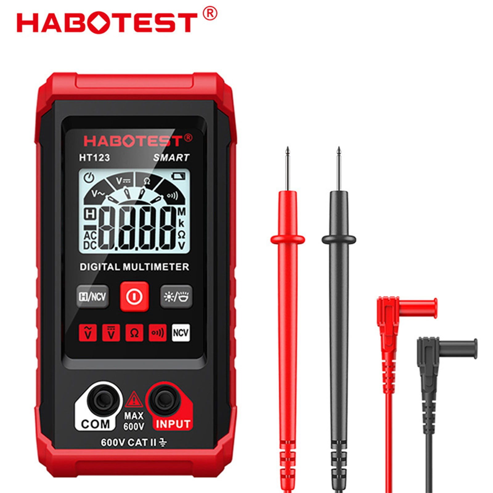 Ht123 Digital Multimeter, 2000 Counts Multimeter Meter, Measures Ac/Dc Voltage
