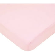 American Baby Company 100% Natural Cotton Percale Fitted Portable/Mini Crib Sheet, Pink, Soft Breathable, for Girls