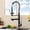 Black Bronze, variant on Kitchen Sink Faucet for Bar Farmhouse Commercial, Luxury Black Bronze Spring Kitchen Mixer Faucet, Vanity Tap Single Handle Mixer Tap Sink Faucet, 360 Rotation Kitchen Faucets
