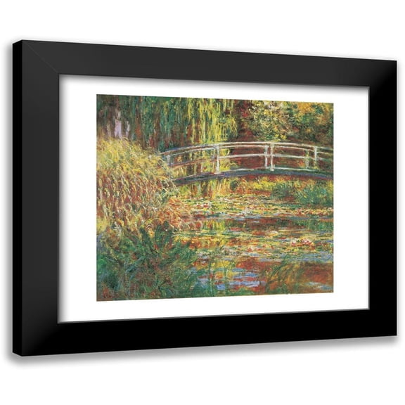 Monet, Claude 14x12 Black Modern Framed Museum Art Print Titled - Le bassin aux nympheas, harmonie rose