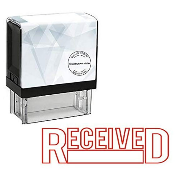 StampExpression - Received Office Self Inking Rubber Stamp - Red Ink (A-5046)