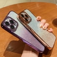 thumbnail image 6 of Feishell for iPhone 15 Plus, Bling Plating Camera Lens Protector Cover Sparkly Slim Back Glitter Bumper Silicone Shockproof Protective Case for Girls Women For iPhone 15 Plus,Darkpurple, 6 of 12