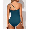 thumbnail image 3 of SURJDE One Shoulder One Piece Swimsuit for Women Tummy Control Bathing Suits Modest Full Coverage Keyhole Swimwear, 3 of 6