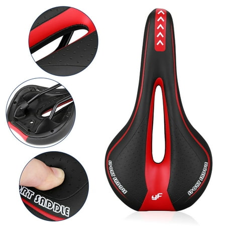 Bike Saddle Mountain Bike Seat Breathable Comfortable Bicycle Seat with Central Relief Zone and Ergonomics Design Fit for Road Bike and Mountain