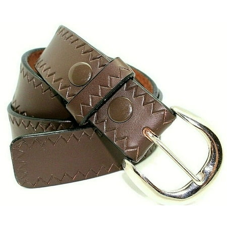 Brown Pure Leather Waist Belt for Men's Big & Tall Jeans Sizes Removable