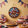 thumbnail image 4 of erdimoy Patriotic Stained Glass Style Acrylic Suncatcher, 4th of July American Flag Window Hanging Decor, 7.9", 4 of 6