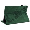 thumbnail image 3 of SaniMore for Lenovo Tab M10 Plus 3rd Gen 10.6 inch 2022 TB-125F/128F Wallet Case Card Slots Hand Rope Anti-slip Strip Pen Holder Auto Wake/Sleep Stand Embossed Butterfly for Girls Women, Green, 3 of 5