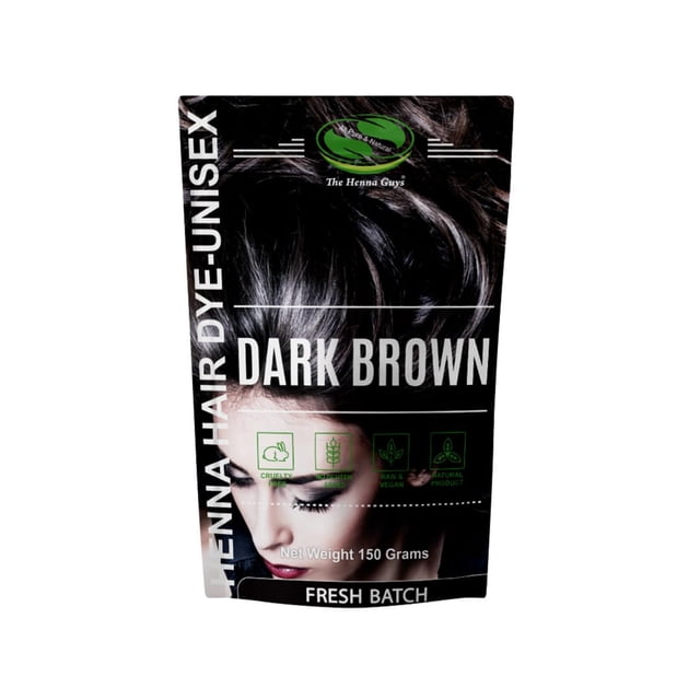 Color/tinte para cabello y barba The Henna Guys, marrón oscuro, 150 g