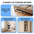 thumbnail image 6 of ASoopher Folding 2 Step Ladder, Heavy Sturdy Steel Portable 2 Step Stool with Handrail, Safe-Lock Design, For Kitchen, Garage & Outdoor Use, White, 6 of 8