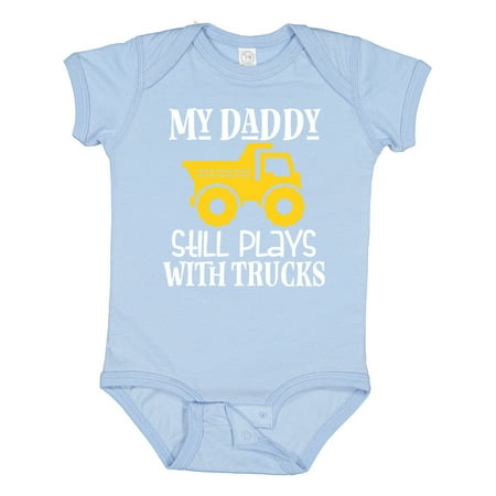 

Inktastic Construction My Daddy Still Plays with Trucks Gift Baby Boy or Baby Girl Bodysuit