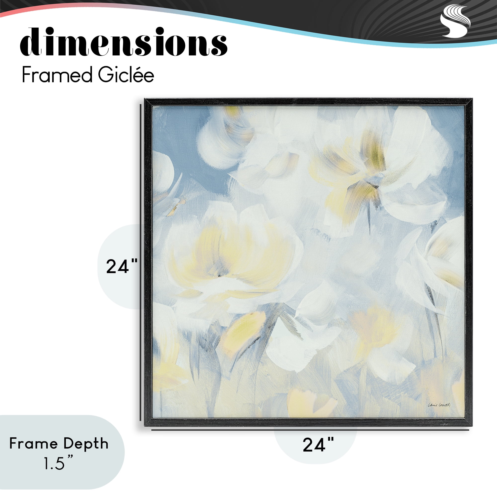 Stupell Industries Soft & Gentle Flower Field Black Framed Giclee Art, design by Lanie Loreth