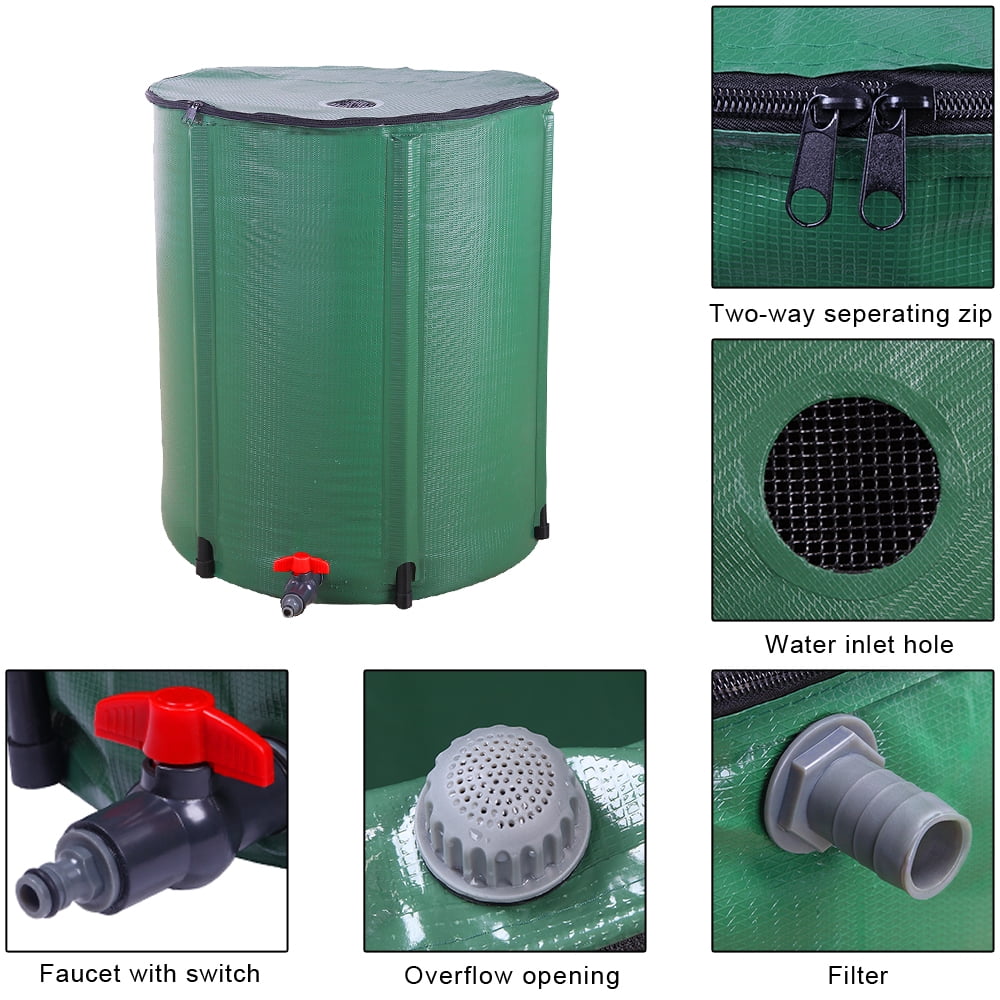 Water Catcher Container Kcelarec Collapsible Rain Barrel Rainwater Collection System Downspout 66 Gallon Portable Water Storage Tank 