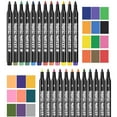 thumbnail image 4 of Set de marcadores de tela 24 colores | Bolígrafos de tela permanente impermeables lavables para diseño de camisetas y garabatos DIY | Tinta que no se desvanece | Colores Neón y Pastel Ricos, 4 of 9