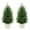 size: 3FT, variant on 2-Pack Artificial Cedar Topiary Trees | 3ft Evergreen Faux Plants in White Pots for Welcoming Entryway Decor
