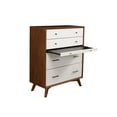 thumbnail image 3 of Alpine Furniture Flynn Mid Century Multi-function Wood Chest in Acorn-White, 3 of 5