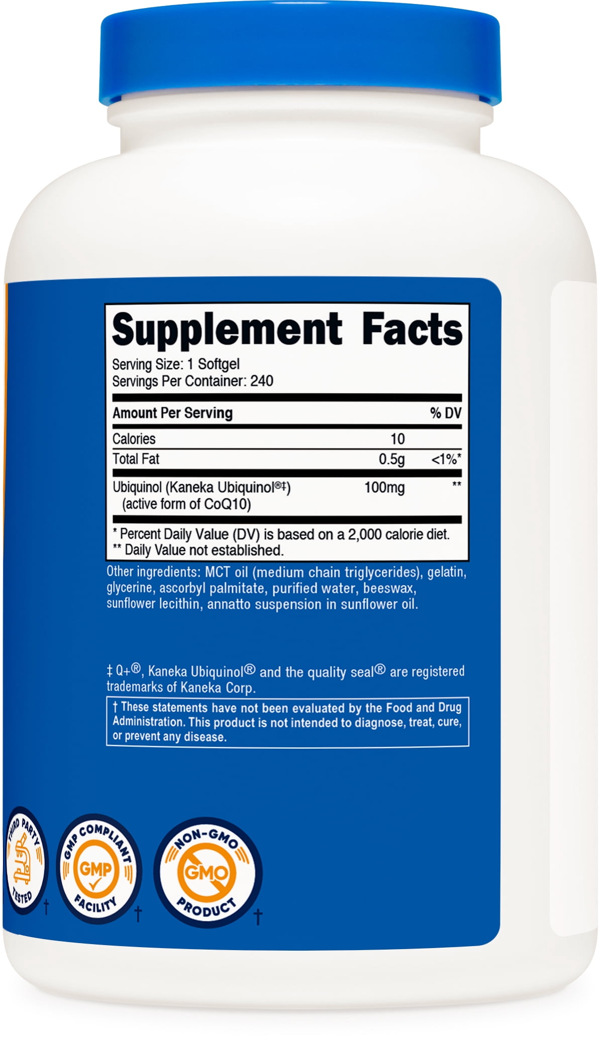 Nutricost Ubiquinol Softgels (100mg, 240 Softgels) - Superior Absorption Antioxidant | Active Form of CoQ10 - Gluten Free, Non-GMO
