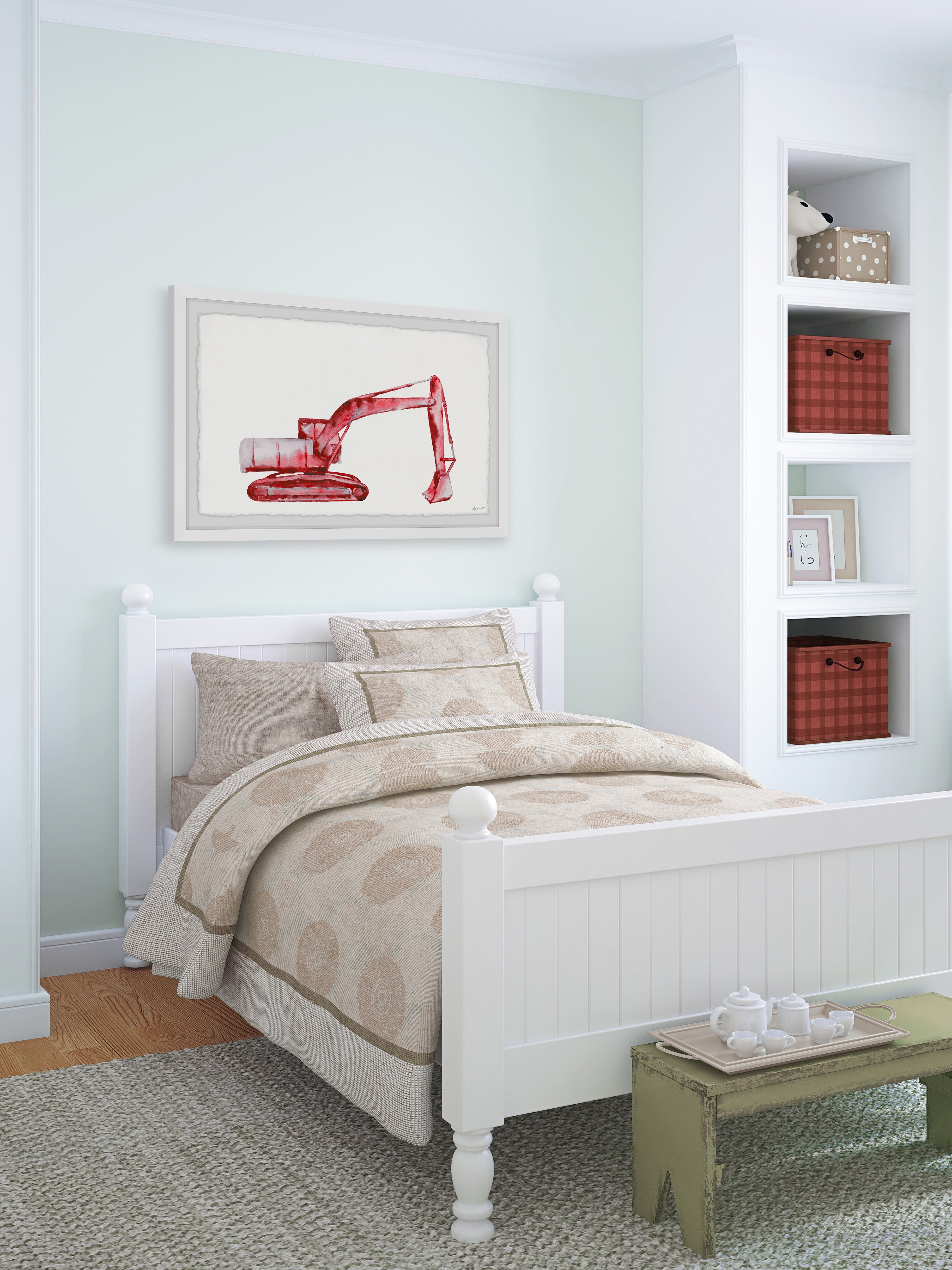 Marmont Hill Red Excavator Framed Wall Art