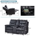 thumbnail image 7 of LVUYOYO Leather Recliner Modern Loveseat Sofa, Manual Reclining Loveseat with Console, RV Loveseat Recliner, Wall Hugger Loveseat Recliner with Cup Holder and Side Pocket for Living Room(Black), 7 of 7