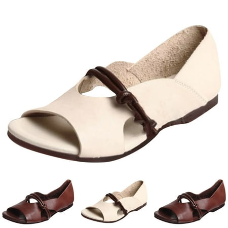 

Aayomet Casual Womens Shoes Size 9 Women Casual Shoes Fashion New Pattern Spring And Summer Vintage Open Toe Plain Casual Shoes Coffee 8