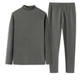 thumbnail image 3 of qelini Cotton Thermal Underwear for Men Seamless Thermal Inner Wear Long Sleeve Warm Base Layer Top Bottom Set, 3 of 3