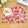 thumbnail image 3 of DouZhe Polyester Placemats Set of 4, Cute Love Decoration Pattern Heat Resistant Place Mats for Dining Table, 12" x 18", 3 of 7