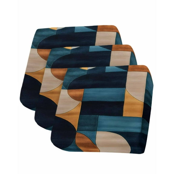 Navy Blue Geometric Sofa Couch Cushion Covers Washable, Removable Stretchable Sectional Couch Covers, Abstract Art Boho Slipcovers for L & T Shape Sofa Furniture Protector S Size 3 pcs