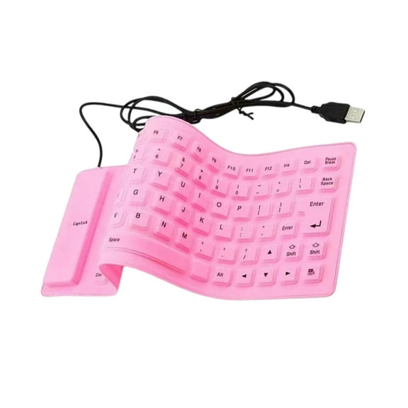 Silents USB Silicone Keyboards 85Keys Foldable Rolls up for Laptop and PC
