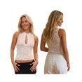 thumbnail image 2 of LMLYSoH Women Lace Tank Tops Slim Fit Cut Out Crewneck Sleeveless Crop Vest Trendy Summer Streetwear, 2 of 8