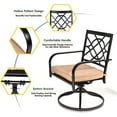 thumbnail image 6 of SUNCROWN 7 Pieces Outdoor Dining Set Metal Swivel Cushioned Chairs Patio Furniture Sets with Steel Slat Bistro Table and Sky Blue 9Ft Patio Umbrella for Backyard, Lawn, Garden, 6 of 9