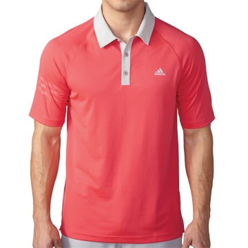 Adidas Golf A161 ClimaLite Textured S-Sleeve Polo - University Red - Small