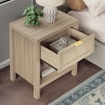 thumbnail image 3 of Surmoby Rattan Nightstand Set of 2,Farmhouse Bedside Tables Night Stands with Drawer and Storage Shelf,Boho Side Tables for Living Room,Bedroom,Light Oak, 3 of 11