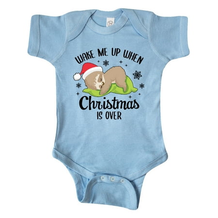 

Inktastic Wake me up when Christmas is Over with Cute Sloth Gift Baby Boy or Baby Girl Bodysuit