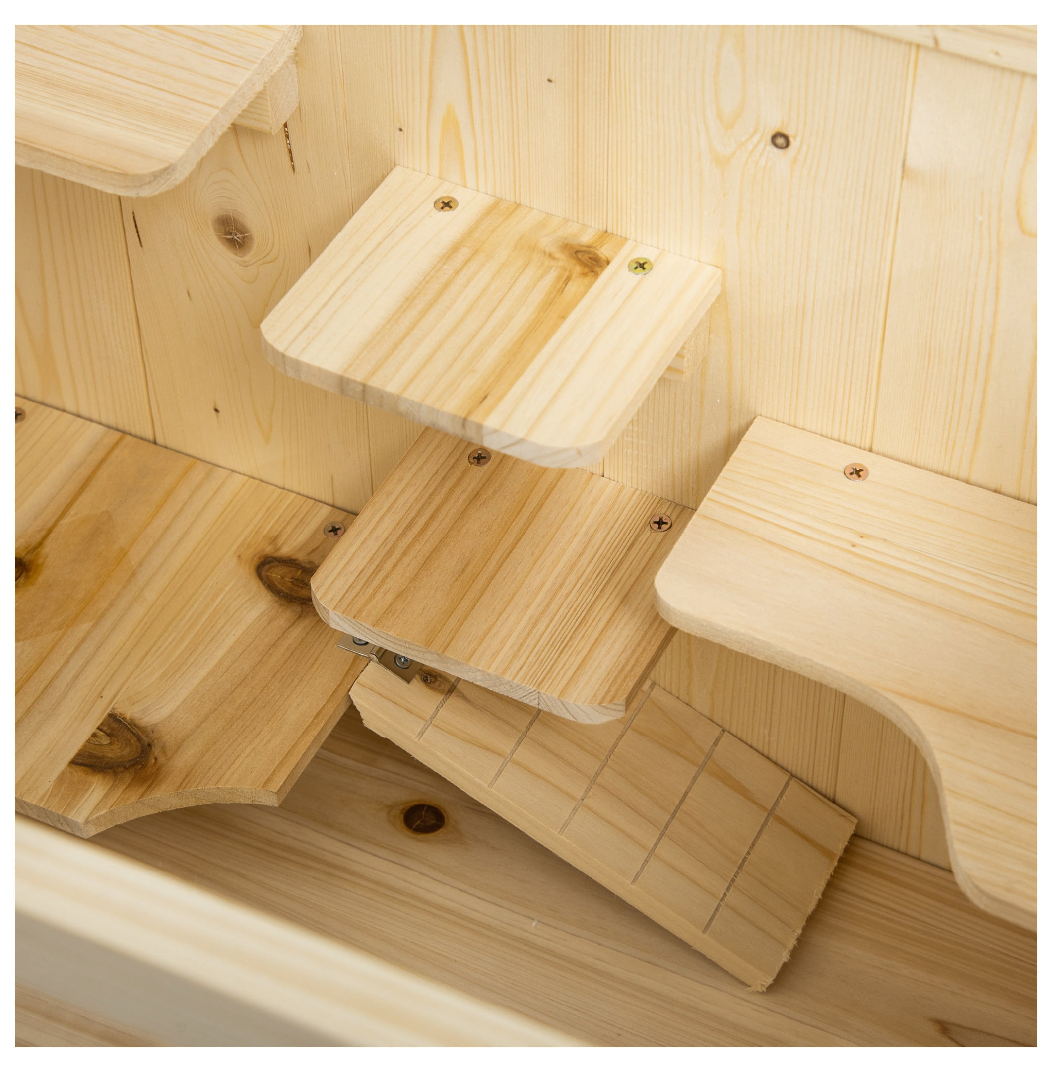 Hamster Cage 5-Tier Wooden Habitat, Mice & Rat Cage with Open Top & Storage