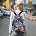 thumbnail image 7 of FORMRS Mini Backpack Purse for Women Quilted Travel Daypack Casual Shoulder Bag, Puprle Ethereal Floral Harmony, 7 of 7